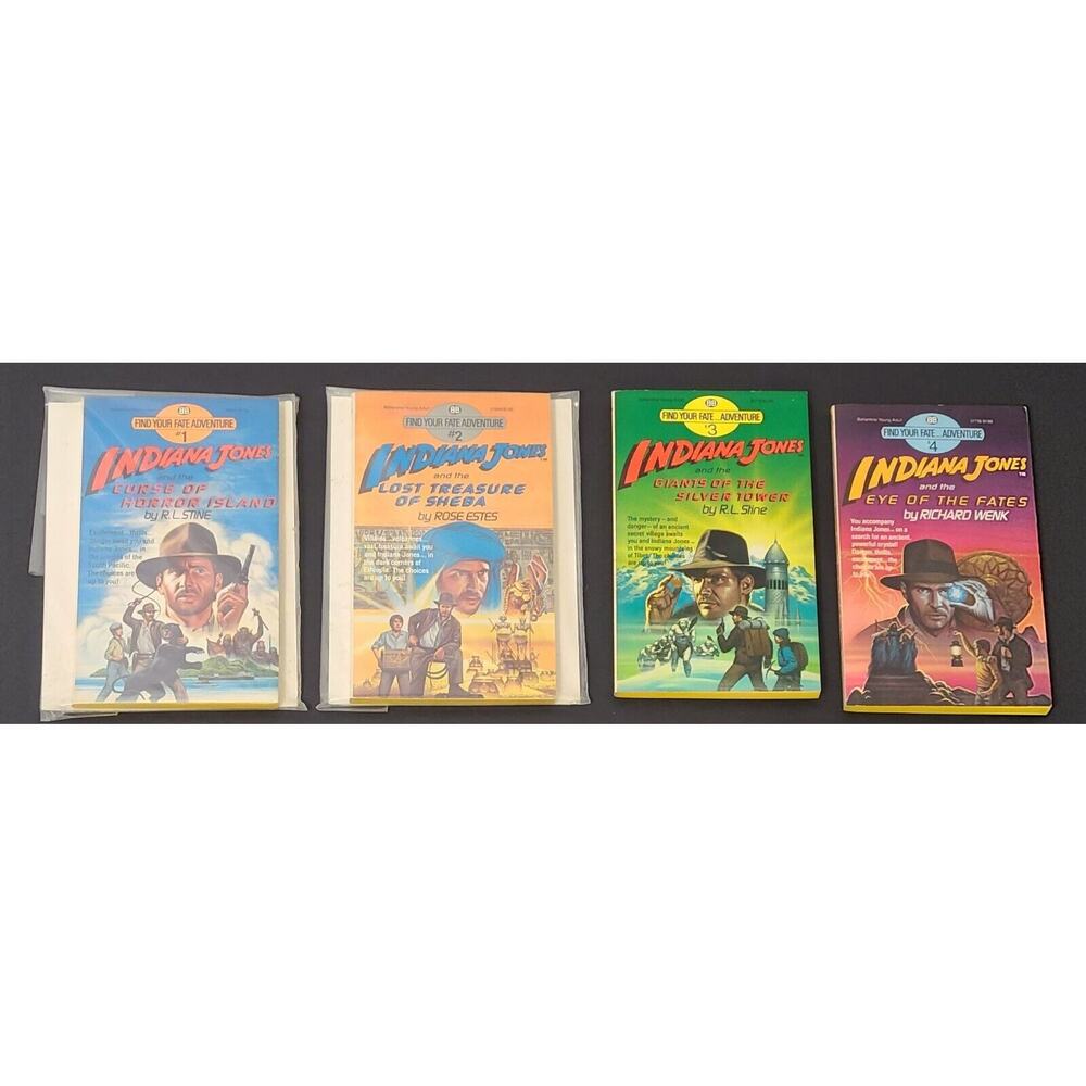 Lot Of 4 Vtg Collectible Indiana Jones Find Your Adventure Series Paperbacks 1-4